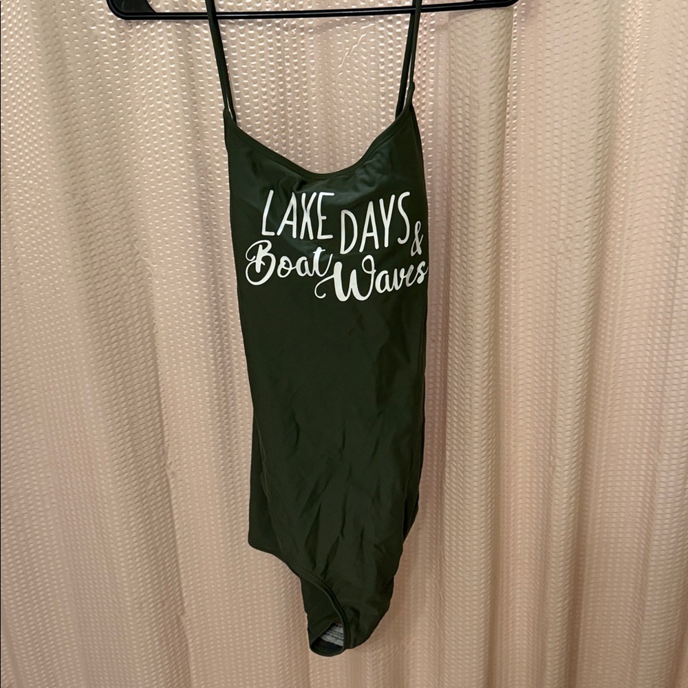 No Boundaries Dark Green One-Piece Swimsuit